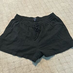 J crew black linen shorts 8